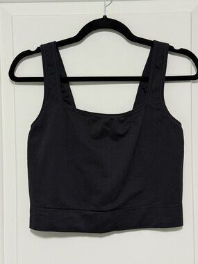 all in motion Black Scoop-Neck Crop Sports Bra
